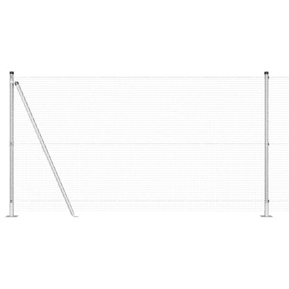 Zaun mit Pfosten Silber 1,2 x 50 m Stahl