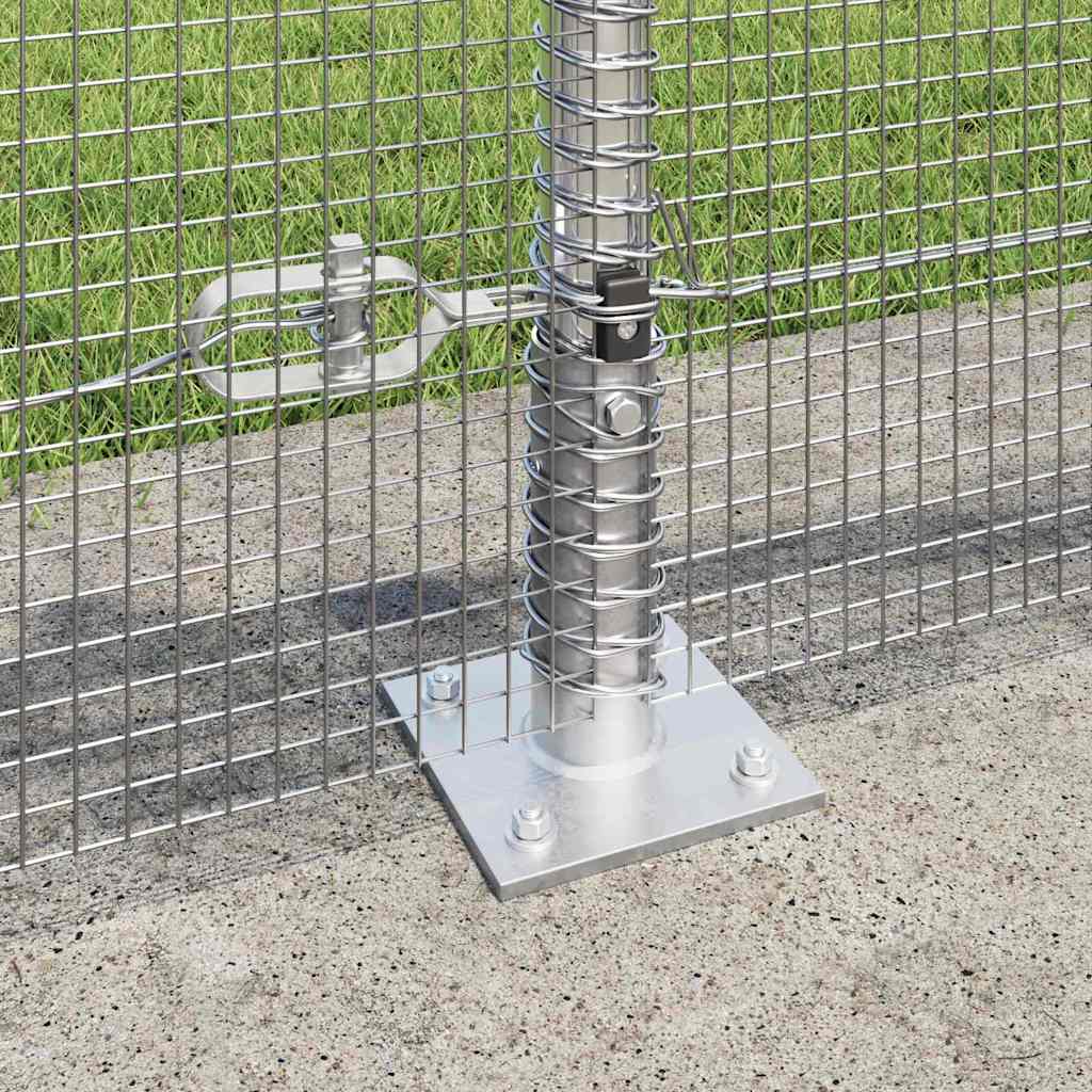 Zaun mit Pfosten Silber 0,6 x 100 m Stahl