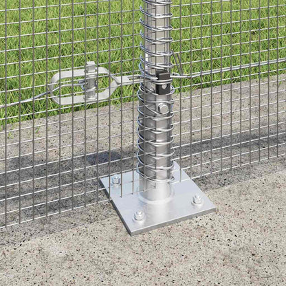 Zaun mit Pfosten Silber 0,6 x 100 m Stahl