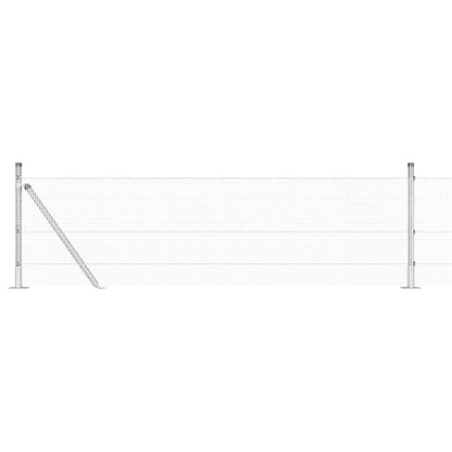 Zaun mit Pfosten Silber 0,6 x 100 m Stahl