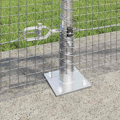 Zaun mit Pfosten Silber 0,8 x 100 m Stahl