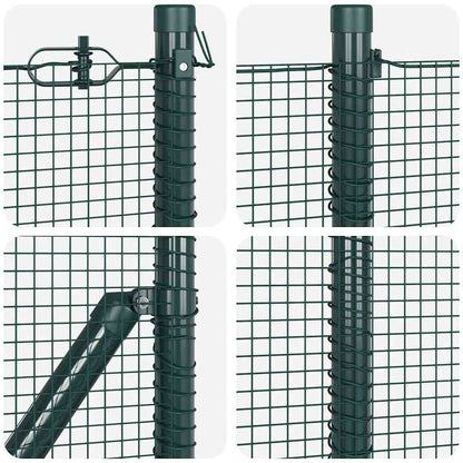 Zaun mit Pfosten Grün 1 x 10 m Stahl