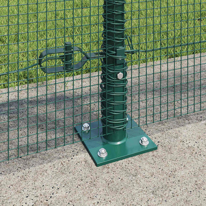Zaun mit Pfosten Grün 1 x 10 m Stahl