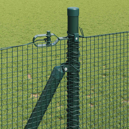 Zaun mit Pfosten Grün 1 x 10 m Stahl