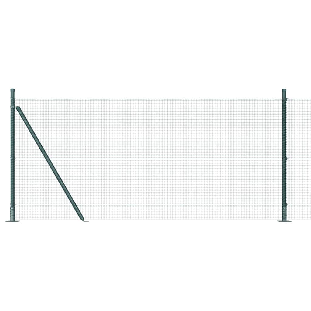 Zaun mit Pfosten Grün 1 x 10 m Stahl