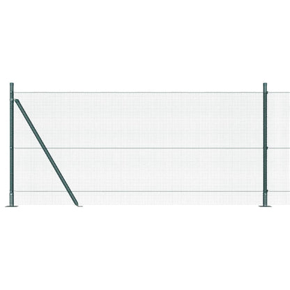 Zaun mit Pfosten Grün 1 x 10 m Stahl