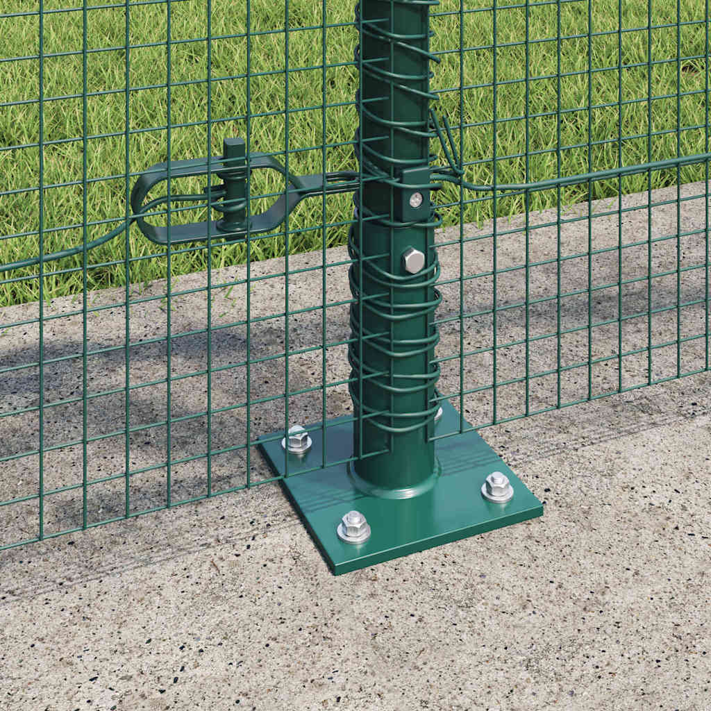 Zaun mit Pfosten Grün 1 x 10 m Stahl