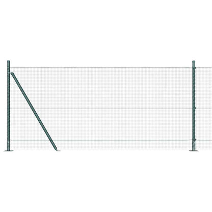Zaun mit Pfosten Grün 1 x 10 m Stahl