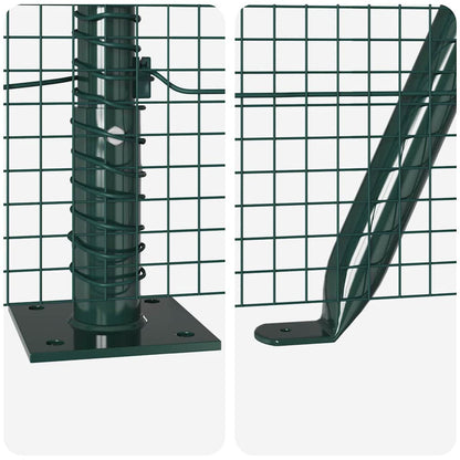Zaun mit Pfosten Grün 1 x 10 m Stahl