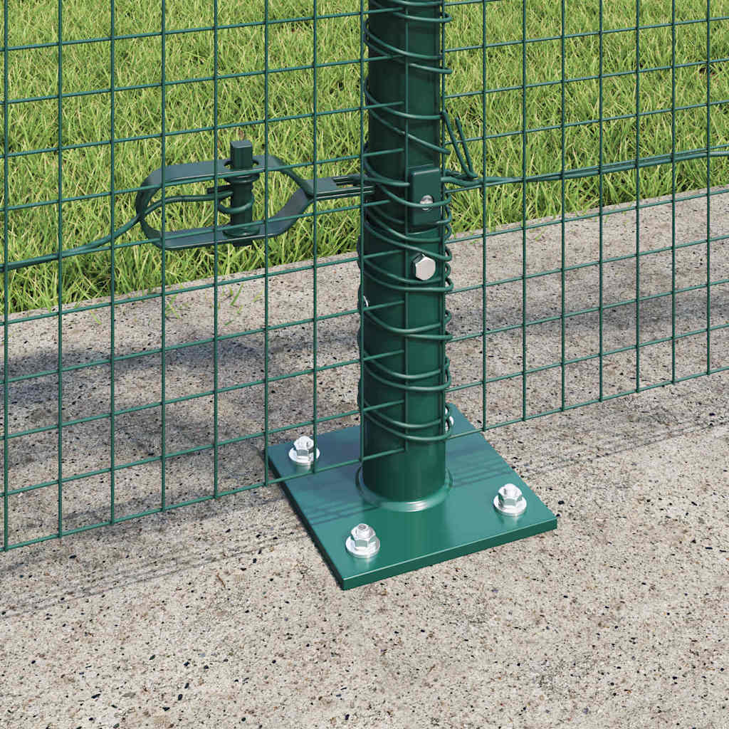 Zaun mit Pfosten Grün 1 x 10 m Stahl