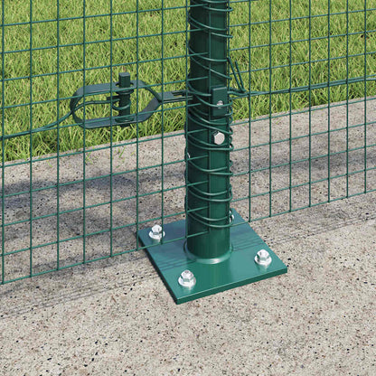 Zaun mit Pfosten Grün 1 x 10 m Stahl