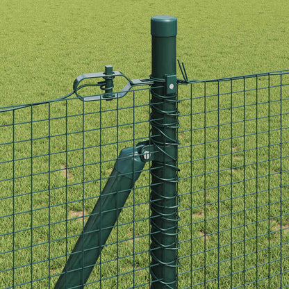 Zaun mit Pfosten Grün 1 x 10 m Stahl