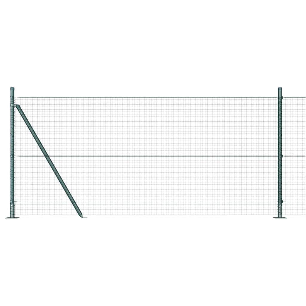 Zaun mit Pfosten Grün 1 x 10 m Stahl