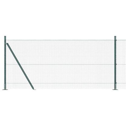 Zaun mit Pfosten Grün 1 x 10 m Stahl