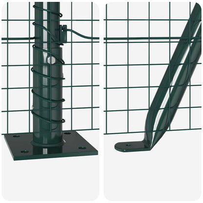 Zaun mit Pfosten Grün 1 x 10 m Stahl