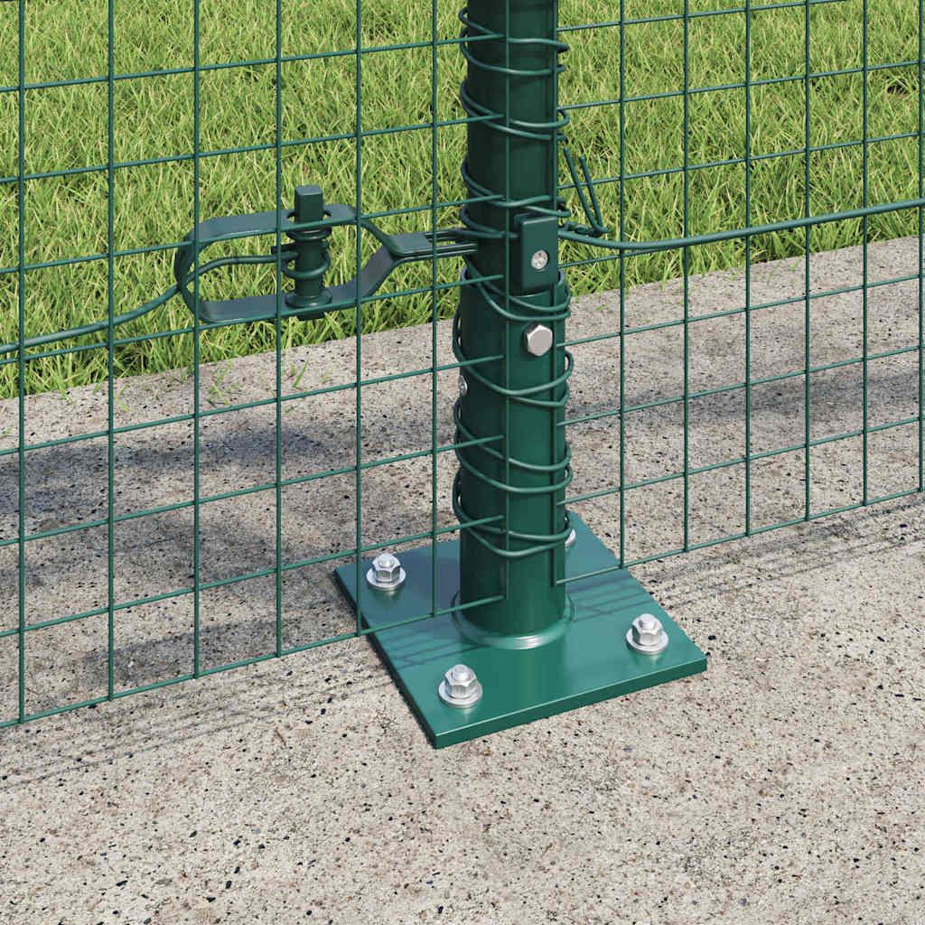 Zaun mit Pfosten Grün 1 x 10 m Stahl