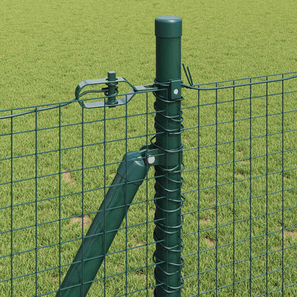 Zaun mit Pfosten Grün 1 x 10 m Stahl