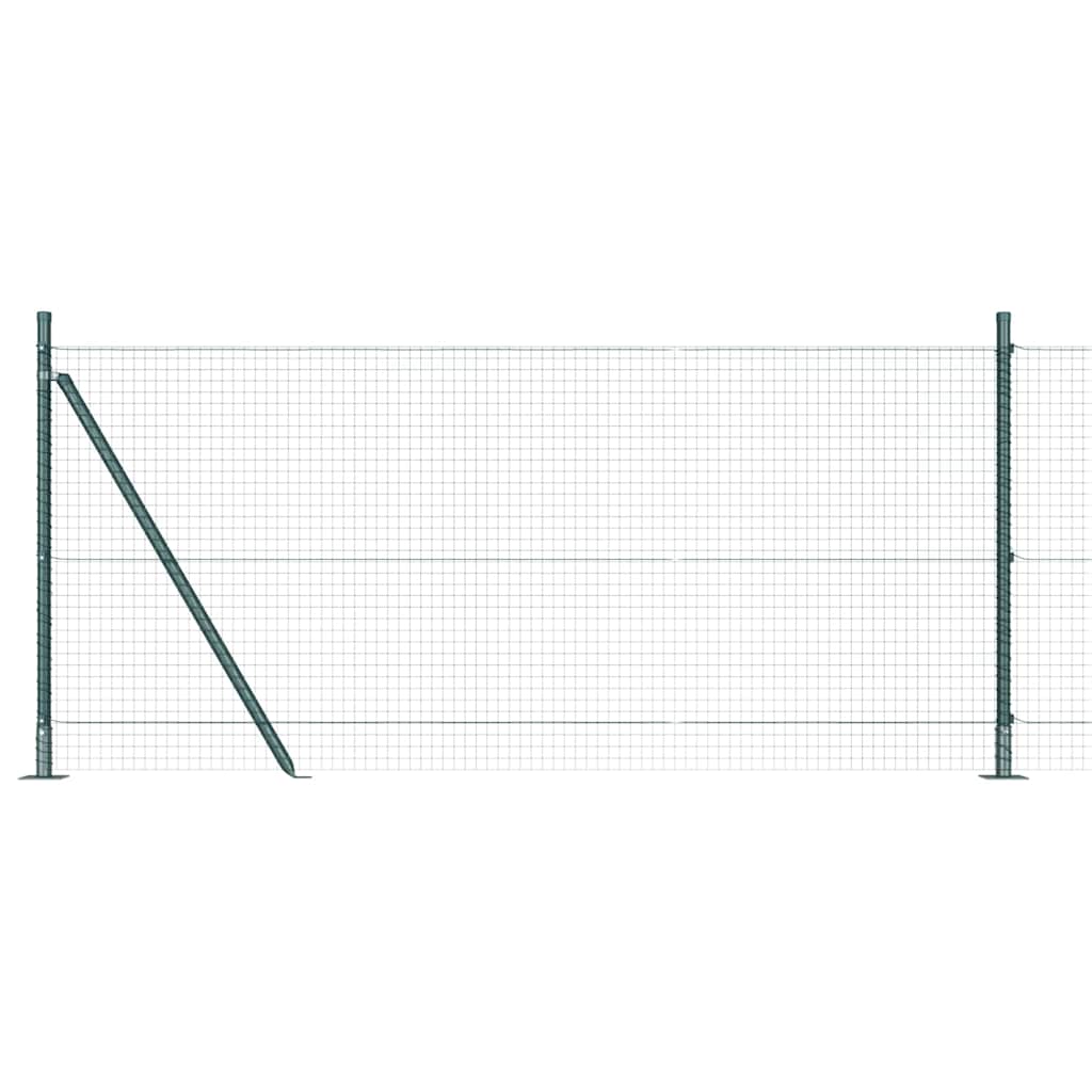 Zaun mit Pfosten Grün 1 x 10 m Stahl