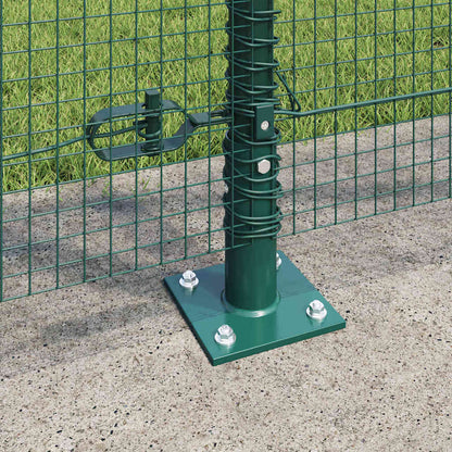 Zaun mit Pfosten Grün 1,2 x 10 m Stahl