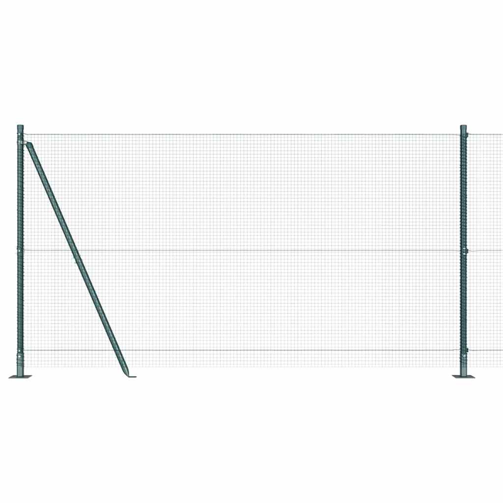 Zaun mit Pfosten Grün 1,2 x 10 m Stahl