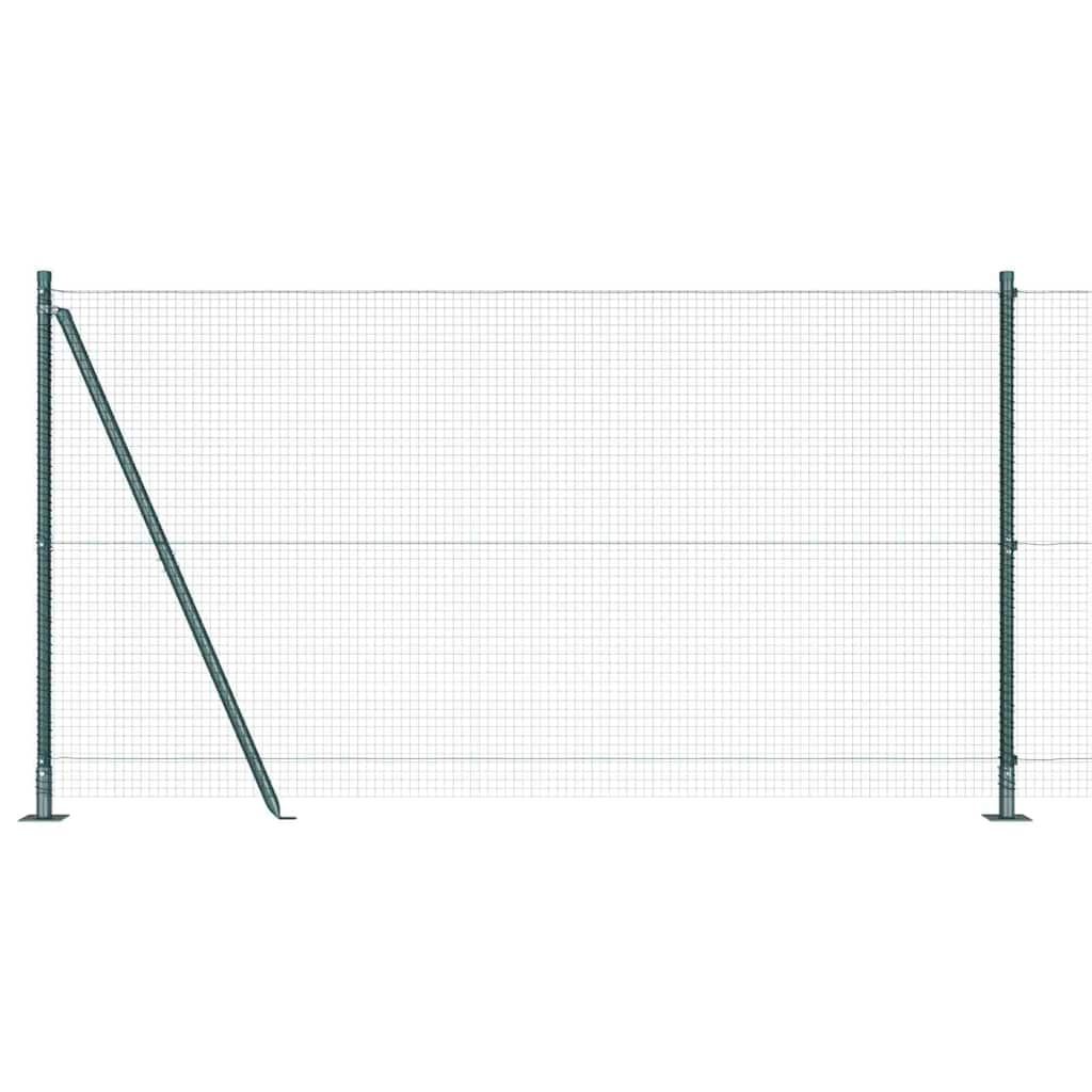 Zaun mit Pfosten Grün 1,2 x 10 m Stahl