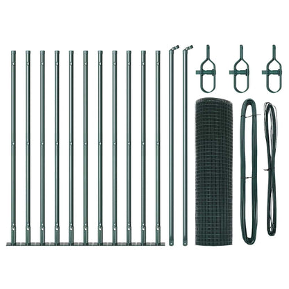 Zaun mit Pfosten Grün 0,6 x 25 m Stahl