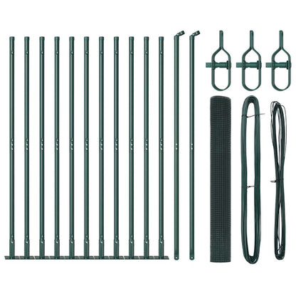 Zaun mit Pfosten Grün 0,8 x 25 m Stahl