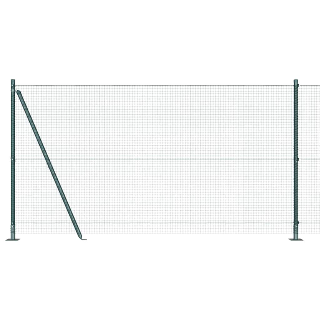 Zaun mit Pfosten Grün 1,2 x 25 m Stahl