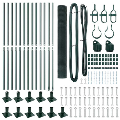 Zaun mit Pfosten Grün 1,2 x 25 m Stahl