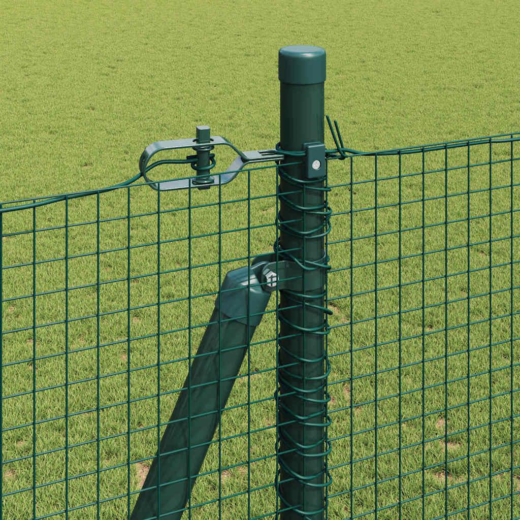 Zaun mit Pfosten Grün 1,4 x 25 m Stahl