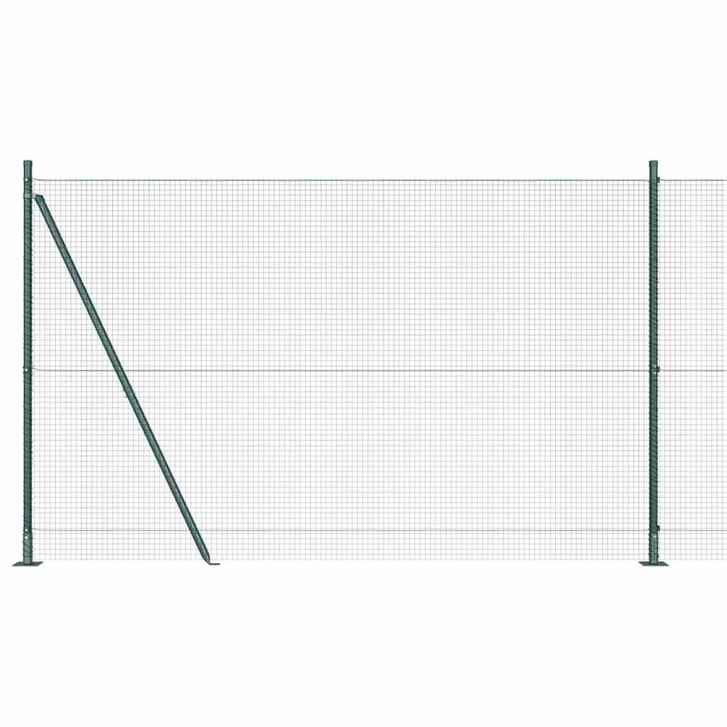 Zaun mit Pfosten Grün 1,4 x 25 m Stahl