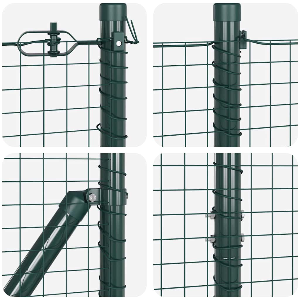 Zaun mit Pfosten Grün 1.5 x 25 m Stahl