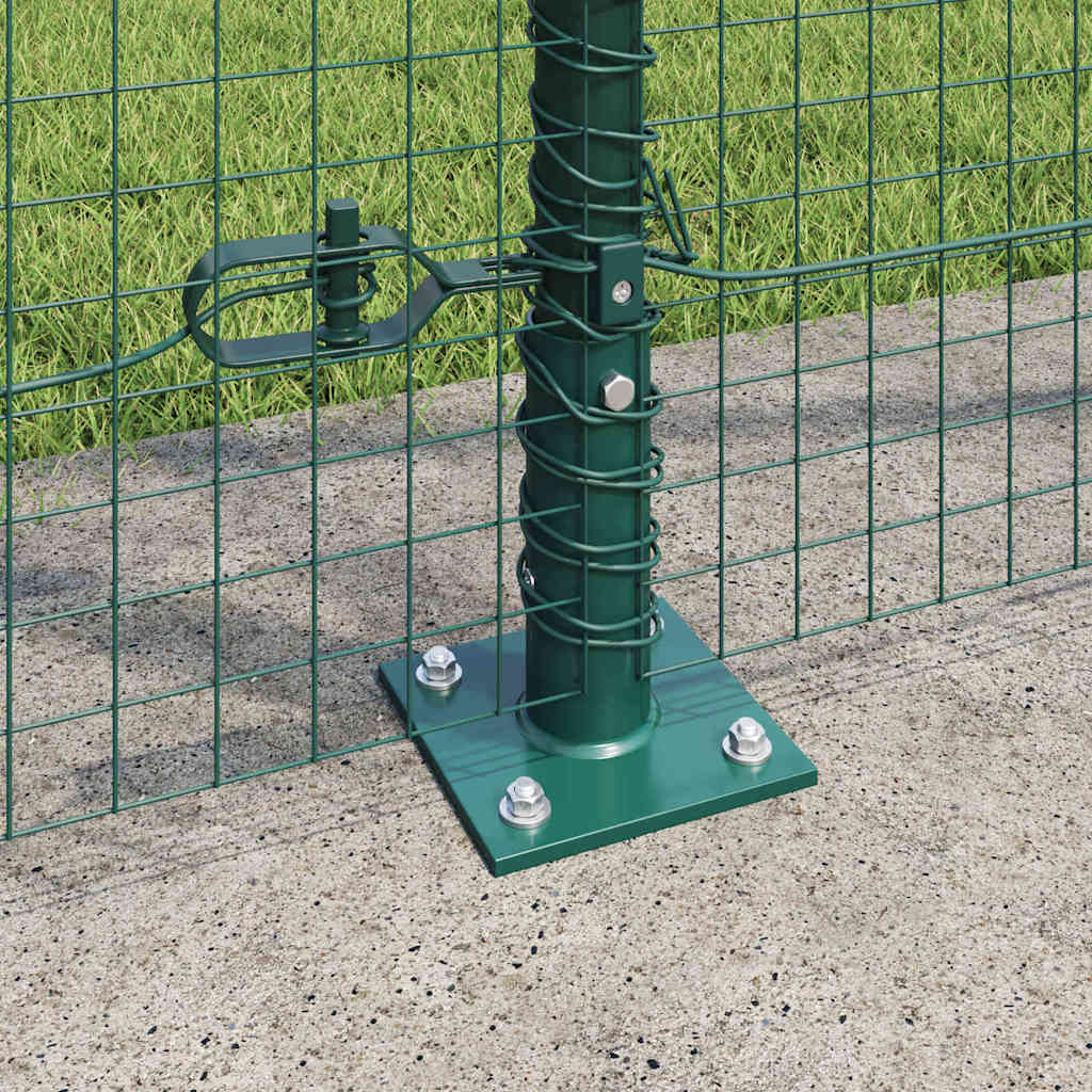 Zaun mit Pfosten Grün 1,5 x 25 m Stahl
