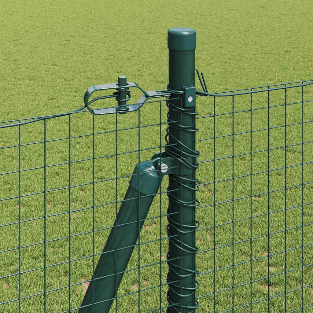 Zaun mit Pfosten Grün 1,5 x 25 m Stahl