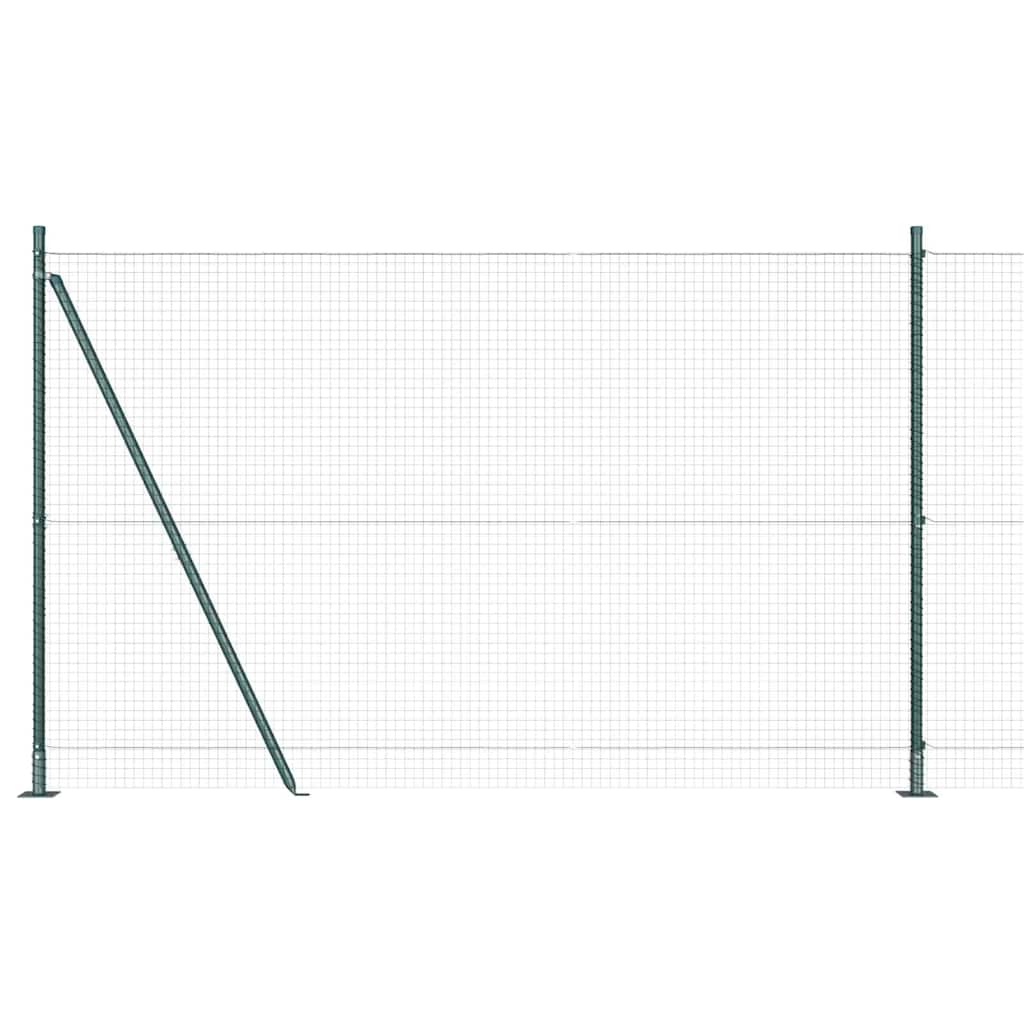 Zaun mit Pfosten Grün 1.5 x 25 m Stahl