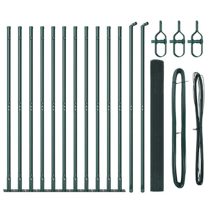 Zaun mit Pfosten Grün 1.5 x 25 m Stahl