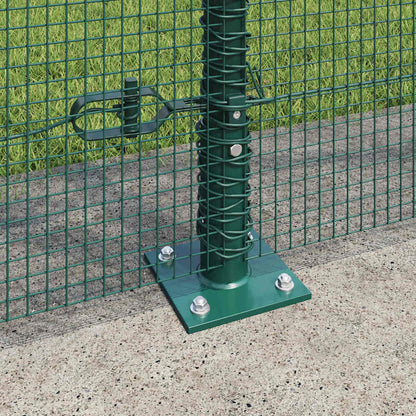 Zaun mit Pfosten Grün 1.6 x 25 m Stahl