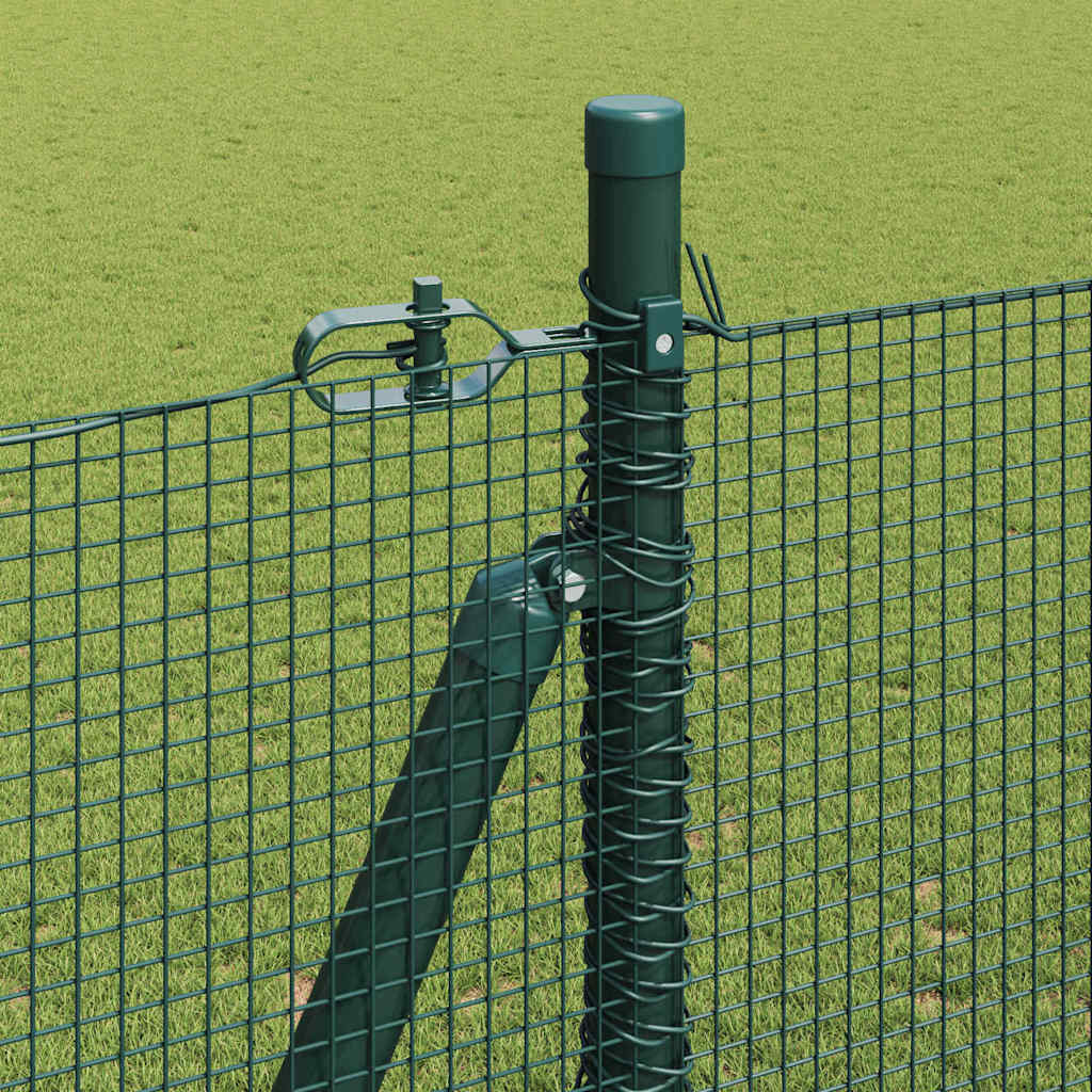 Zaun mit Pfosten Grün 1.6 x 25 m Stahl