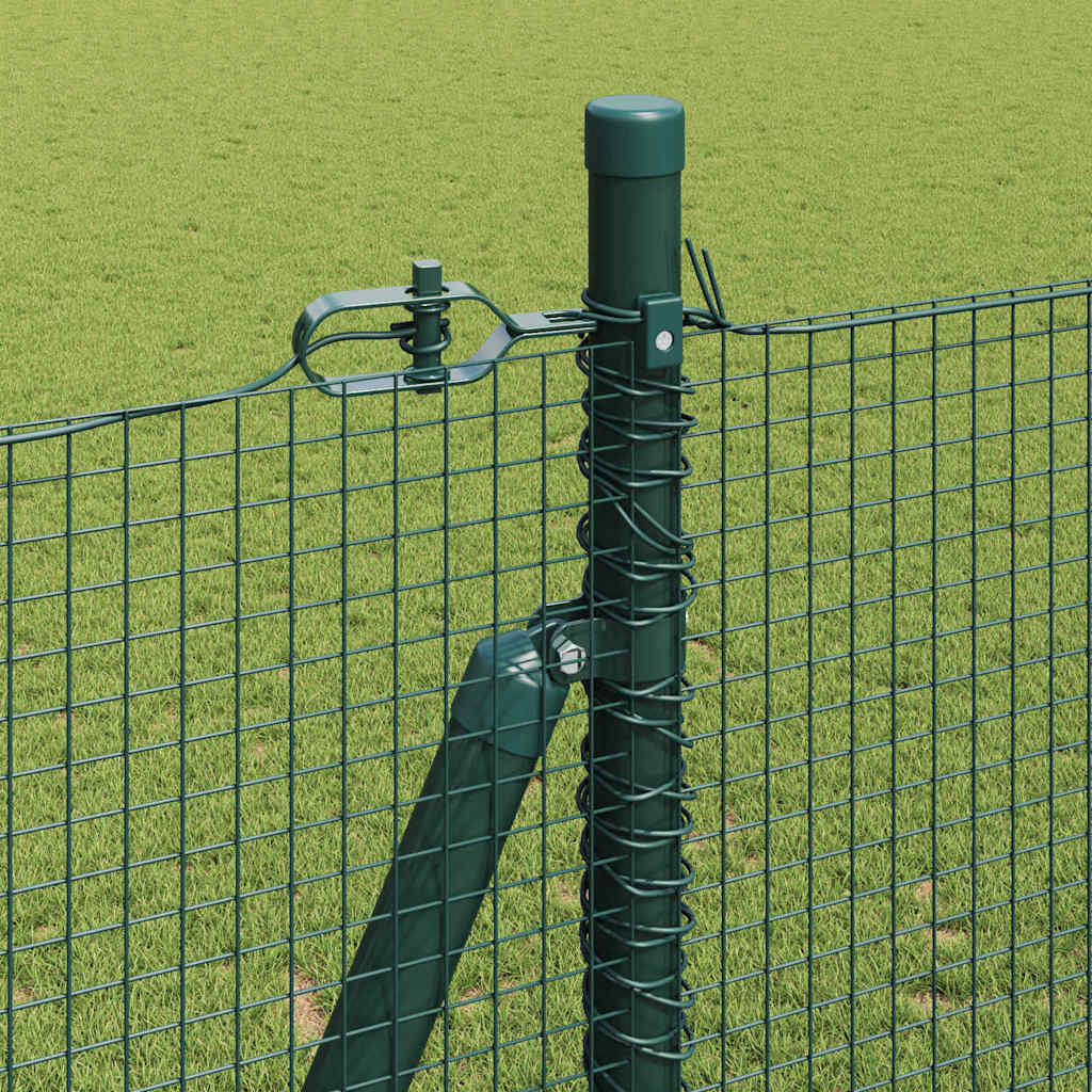 Zaun mit Pfosten Grün 1.6 x 25 m Stahl