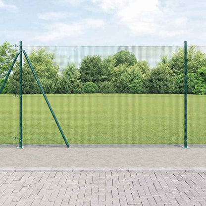 Zaun mit Pfosten Grün 1.6 x 25 m Stahl