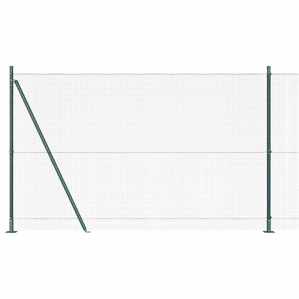 Zaun mit Pfosten Grün 1.6 x 25 m Stahl