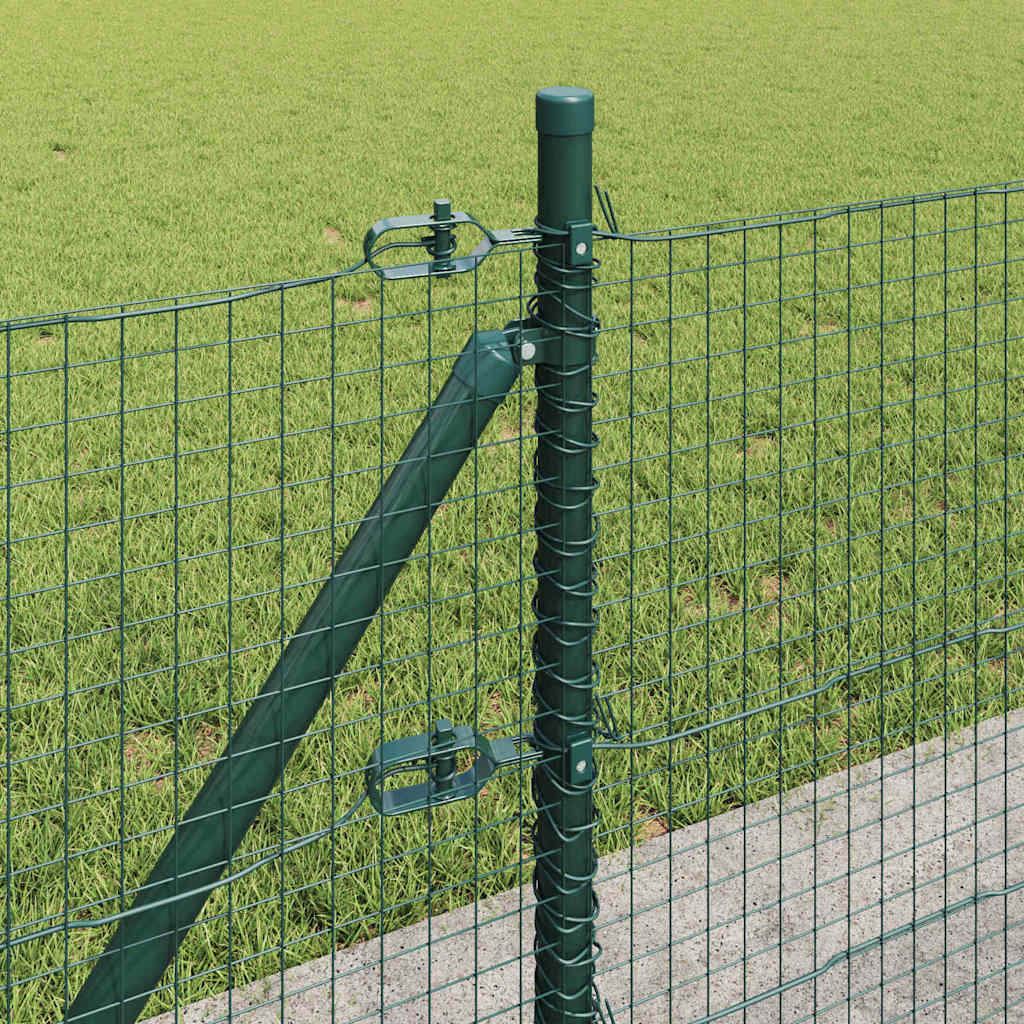 Zaun mit Pfosten Grün 0.4 x 50 m Stahl