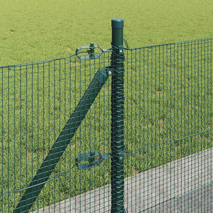 Zaun mit Pfosten Grün 0,6 x 50 m Stahl