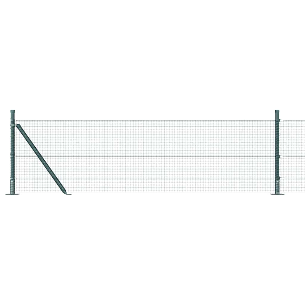 Zaun mit Pfosten Grün 0,6 x 50 m Stahl