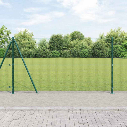 Zaun mit Pfosten Grün 1,2 x 50 m Stahl
