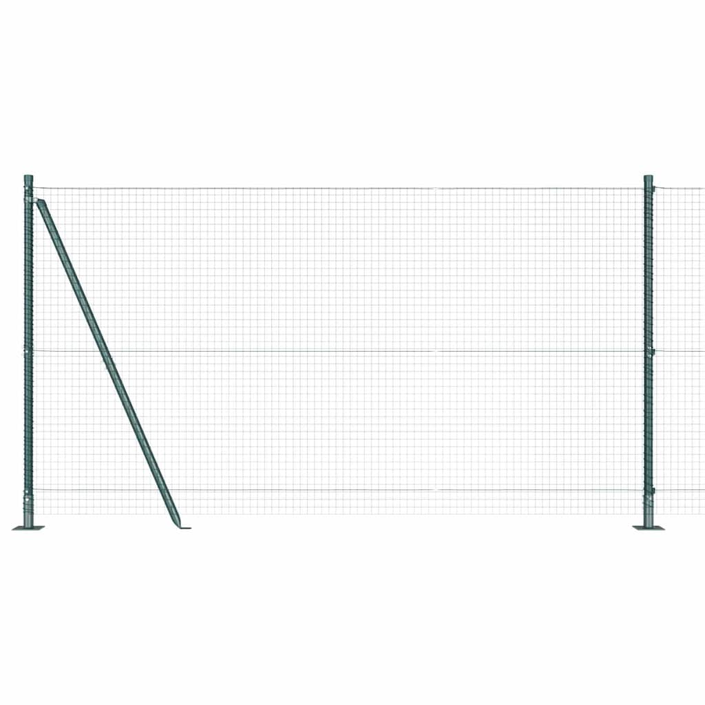Zaun mit Pfosten Grün 1,2 x 50 m Stahl