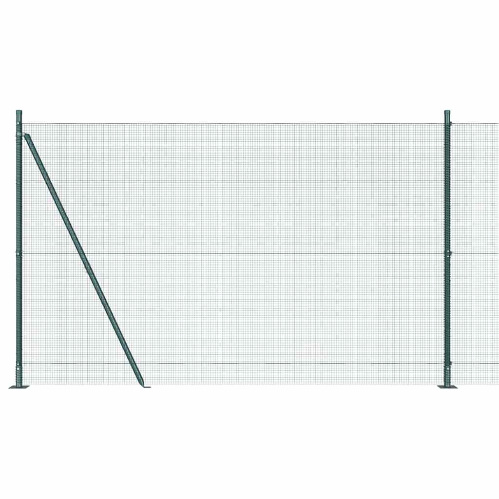Zaun mit Pfosten Grün 1,5 x 50 m Stahl