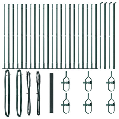 Zaun mit Pfosten Grün 1,5 x 50 m Stahl