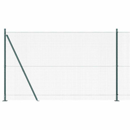 Zaun mit Pfosten Grün 1,5 x 50 m Stahl