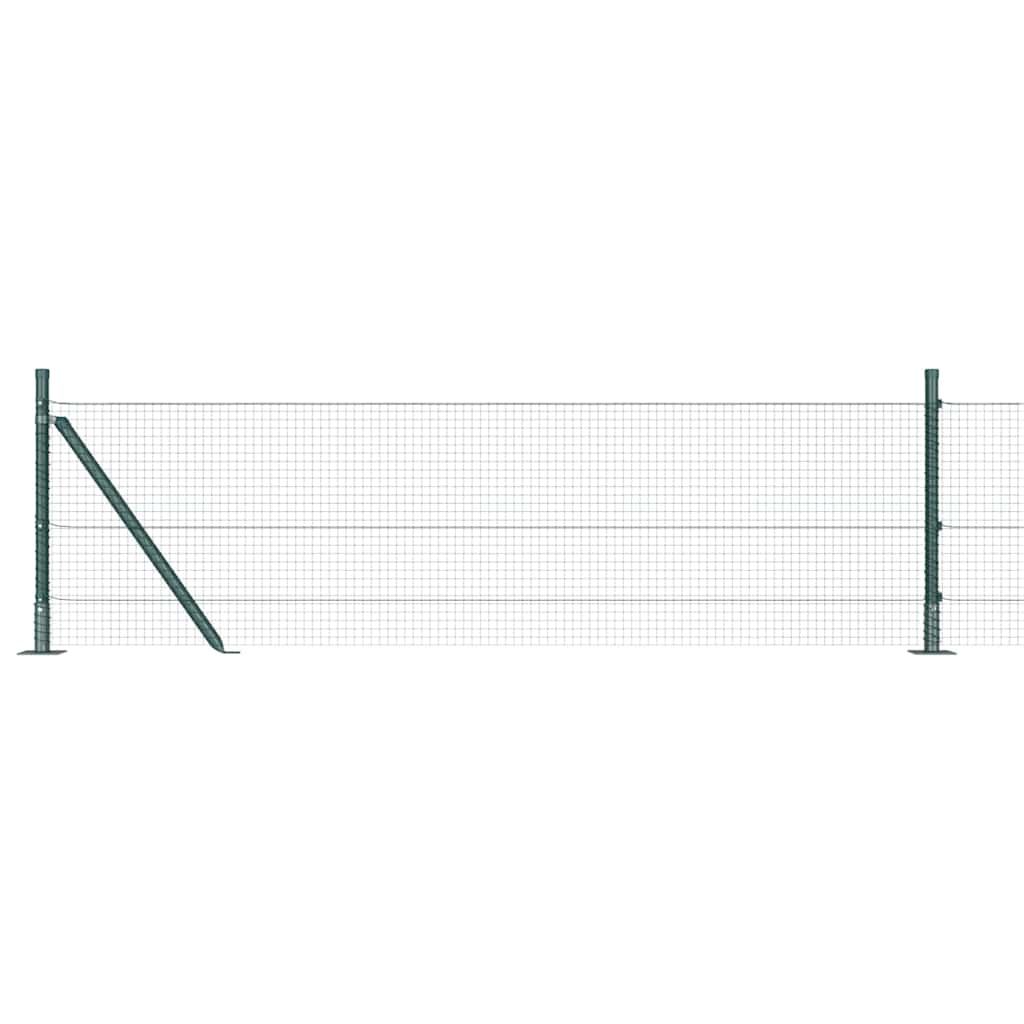 Zaun mit Pfosten Grün 0,4 x 100 m Stahl